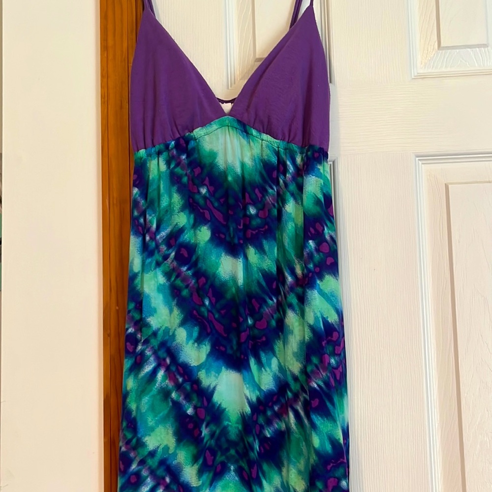 Gorgeous Aqua Purple Mint Ty-dye Summer Dress